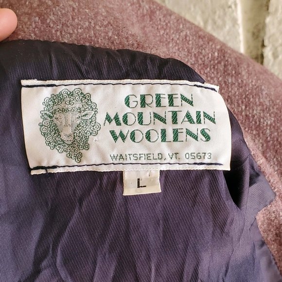 VTG Green Mountain Woolens Bomber Jacket Purple Pink Winter Warm XS/Small - Picture 6 of 10